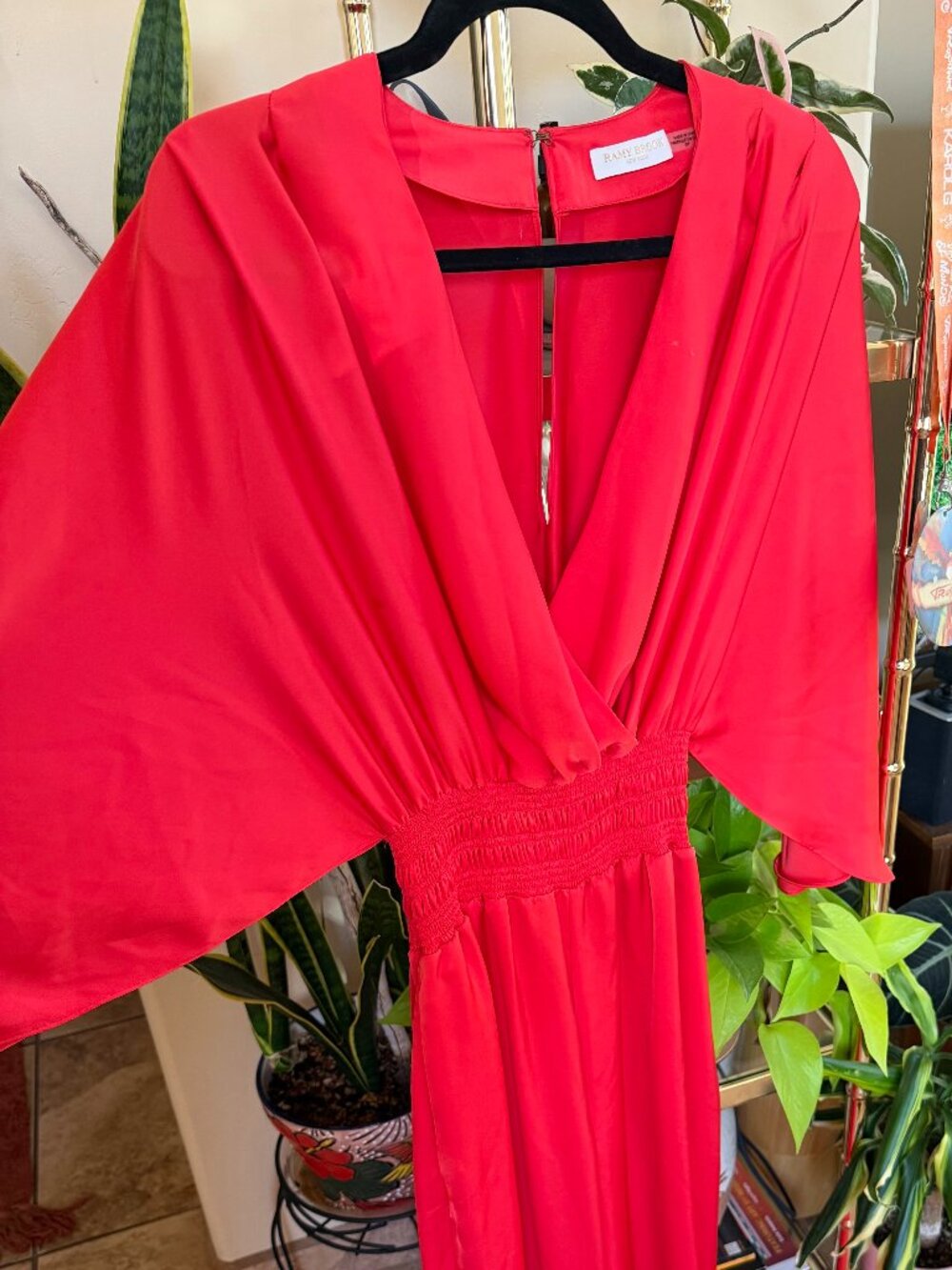 Ramy Brook Cheri Wide Leg Jumpsuit Grenadine Red Size S